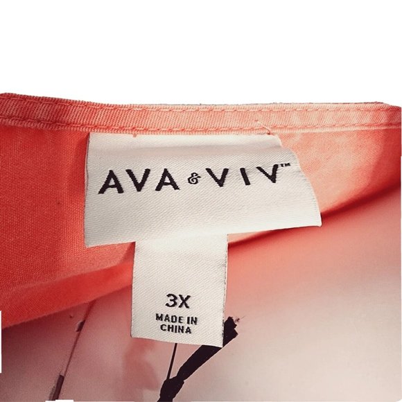 NWT AVA & VIV Solid All Pink 3/4 Sleeve Pullover Top Womens Plus Size 3X - Picture 5 of 8